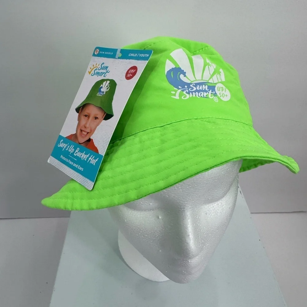Sun Smart Kids Green Bucket Hat UPF 50+